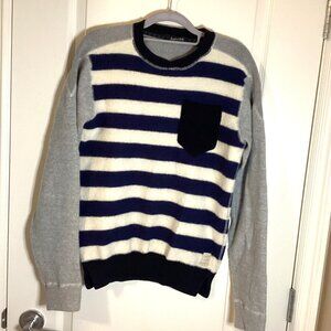 Scotch & Soda Men's Crewneck Knit Pullover Striped Sweater Size M Coastal